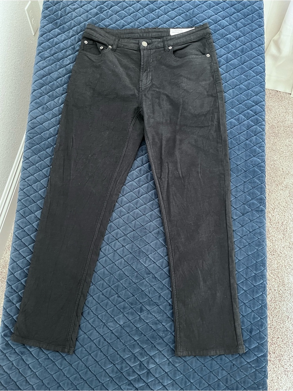 32 Degrees Men’s Slim Straight Black Jeans - COOL - Casual Men’s Denim Pants